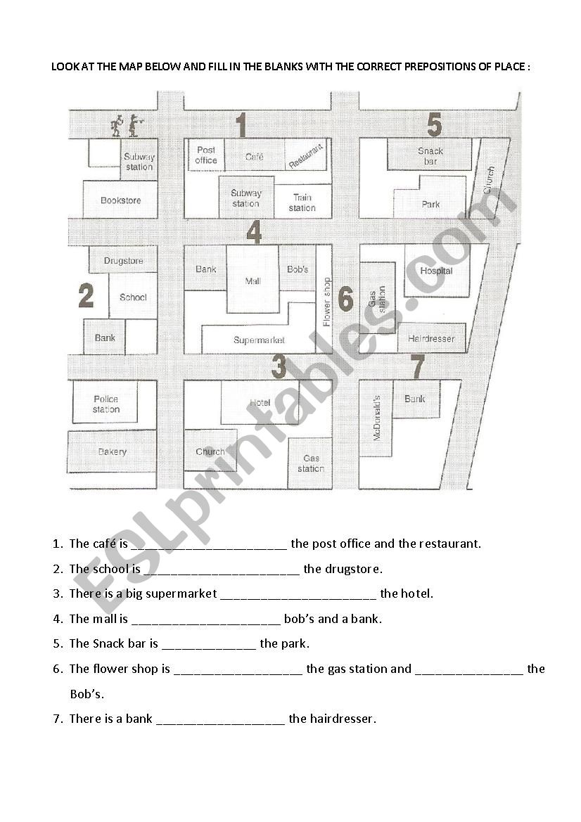 Prepositions of directions worksheet