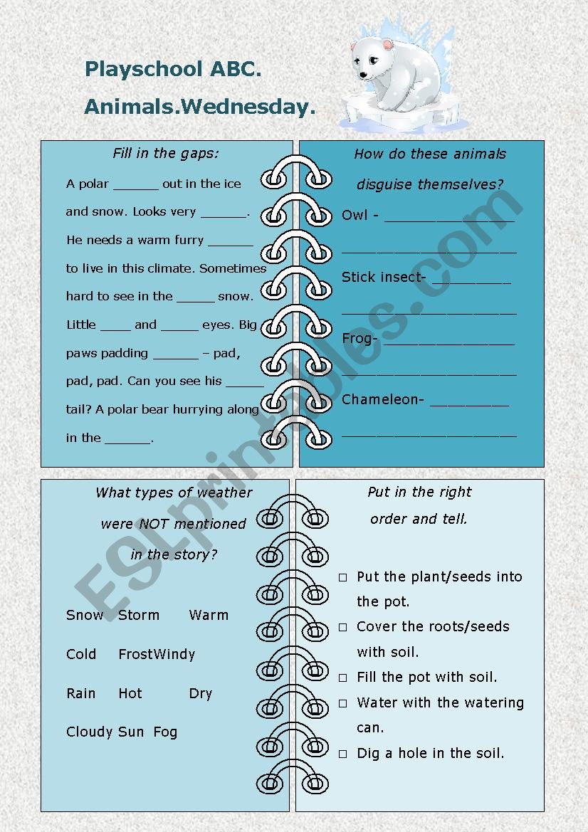Playschool ABC. Animals. Wednesday. (about polar bears)