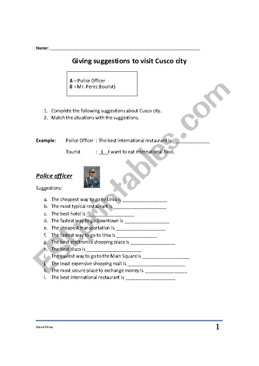City worksheet