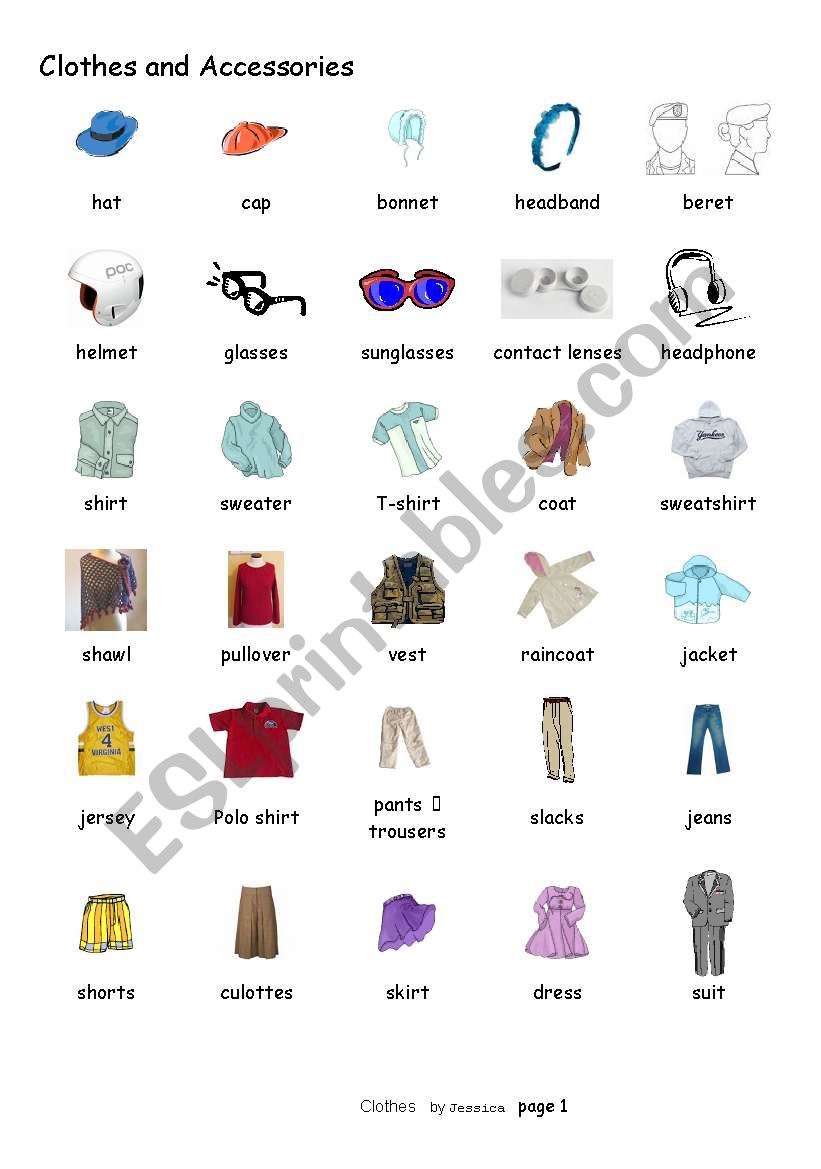 clothes worksheet