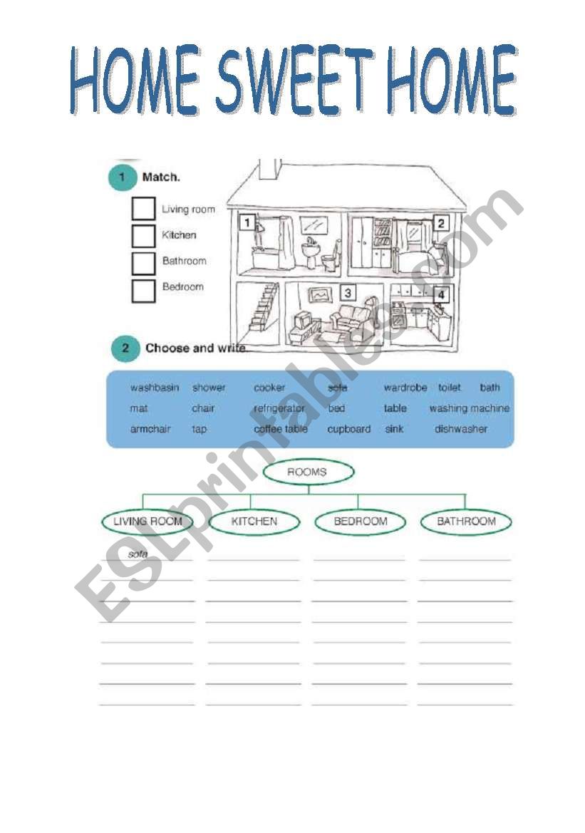 HOME SWEET HOME worksheet