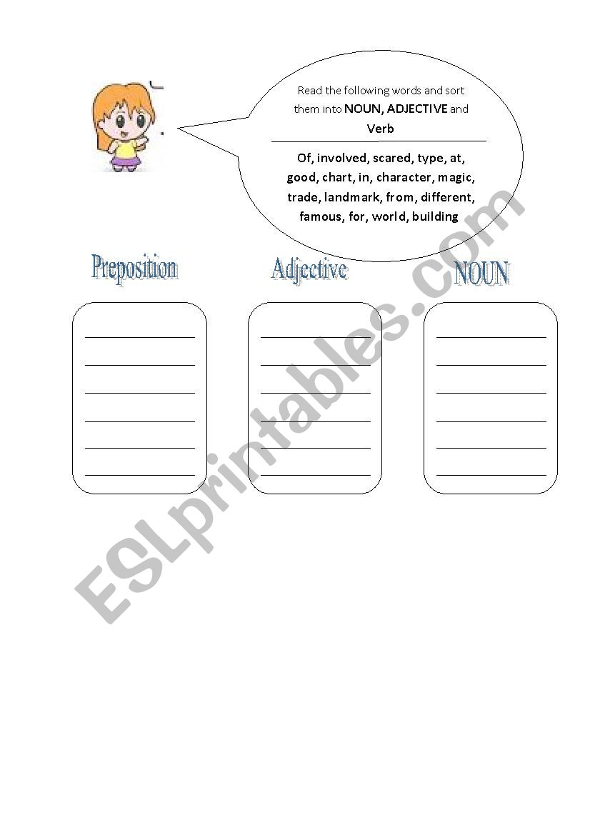 word classification worksheet