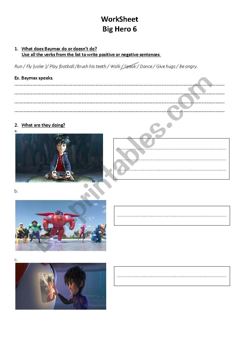 Worksheet Big Hero 6 worksheet