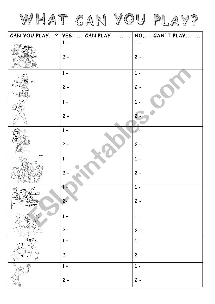 CAN - SURVEY worksheet