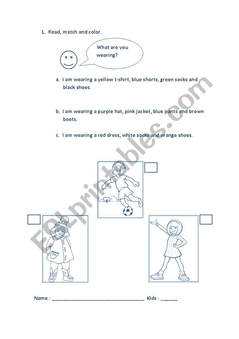 Clothes and Colors  worksheet