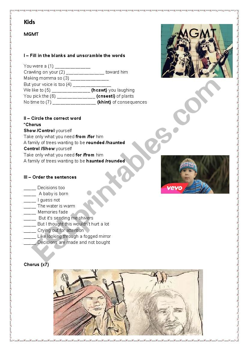 MGMT - Kids worksheet