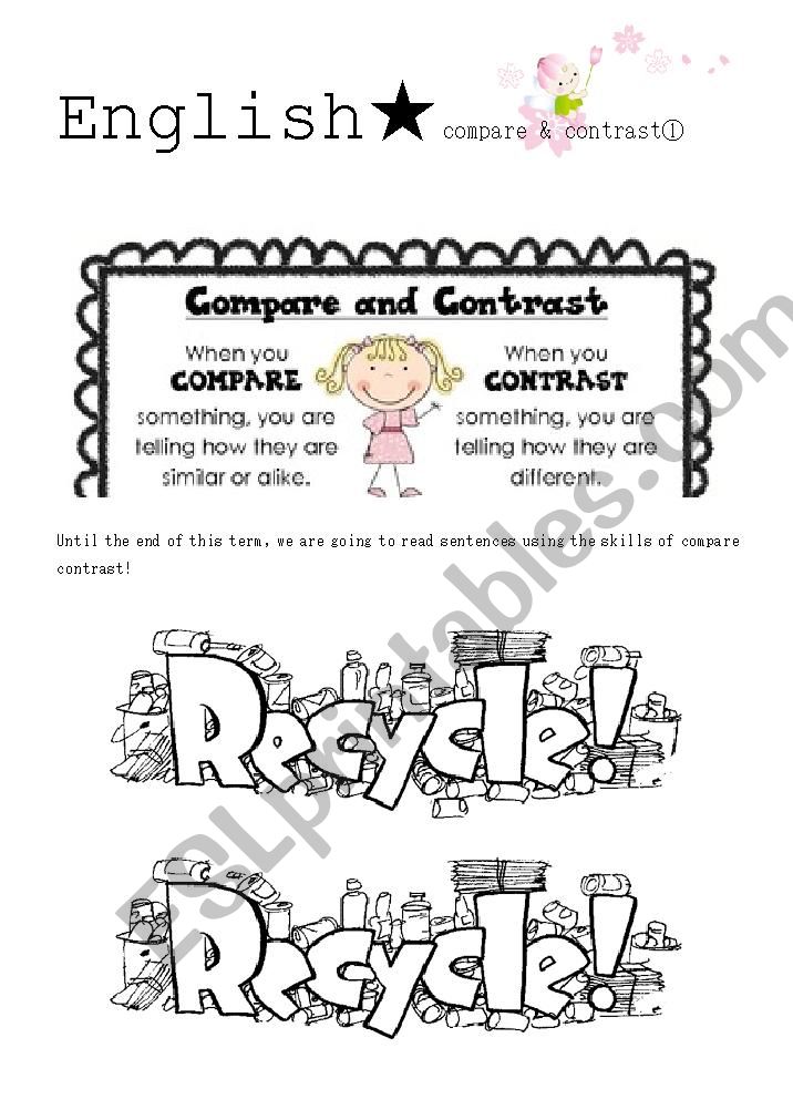 compare contrast worksheet worksheet