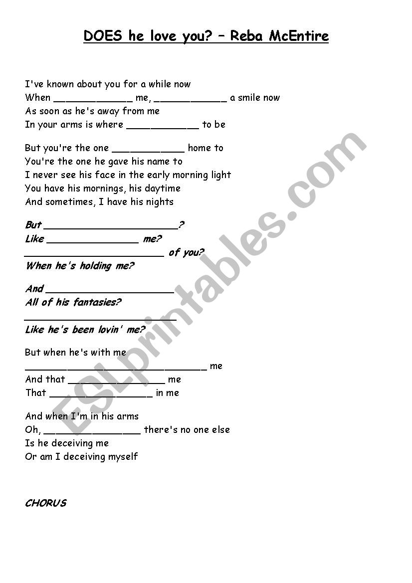 PRESENT SIMPLE SONG worksheet