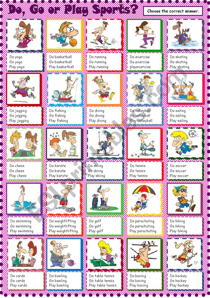 Sports - do, go or play? worksheet