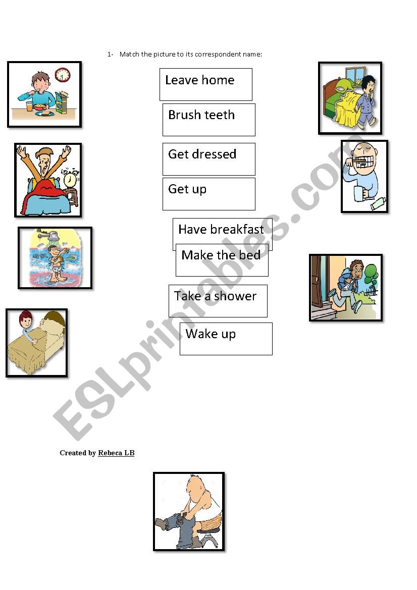 Daily Routine - Vocabulary worksheet