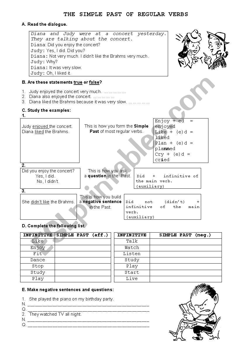 simple past tense worksheet