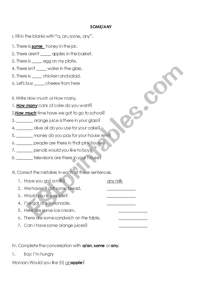 SOME & ANY worksheet