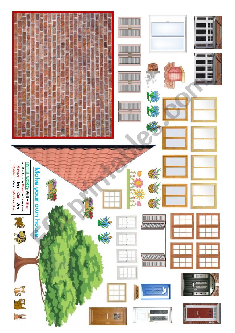 Make your own house. worksheet