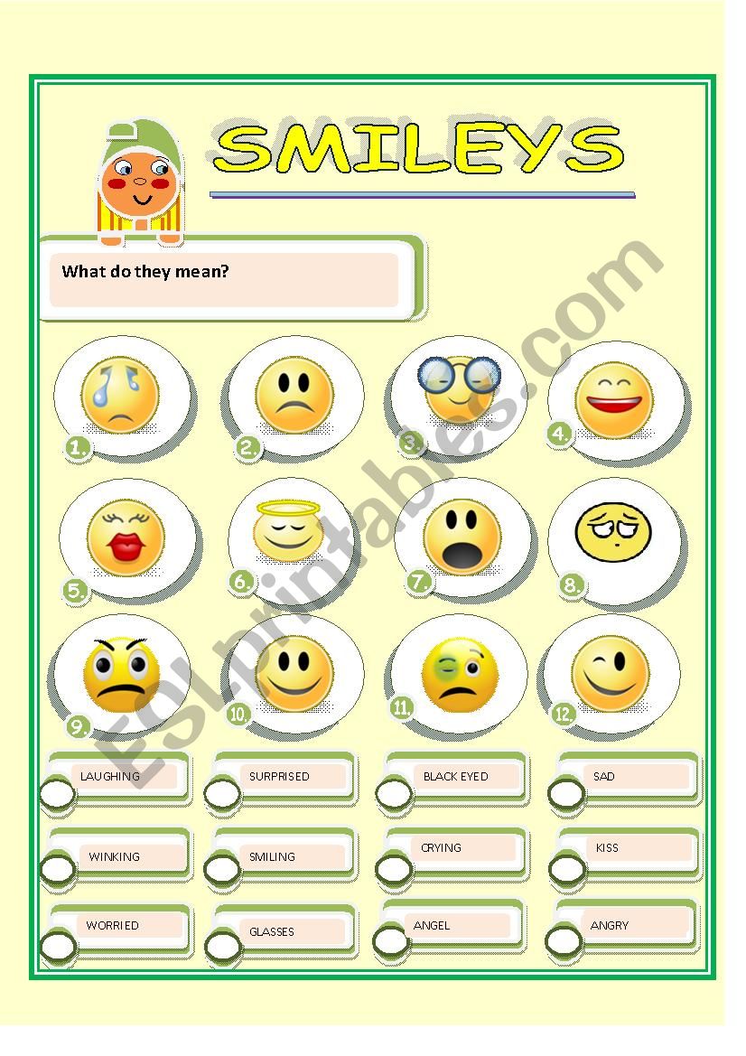 SMILEYS worksheet