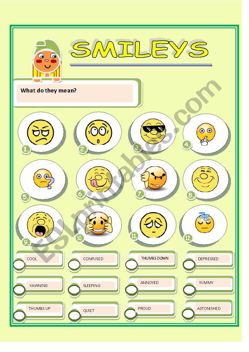 SMILEYS 2 worksheet