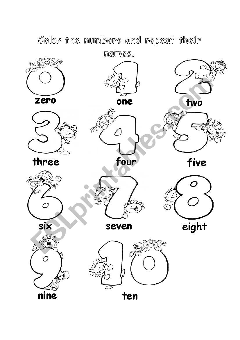 Color the numbers worksheet