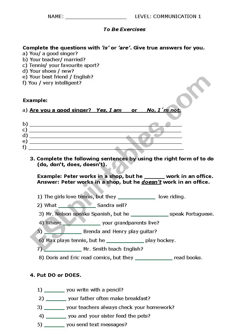 SIMPLE PAST worksheet