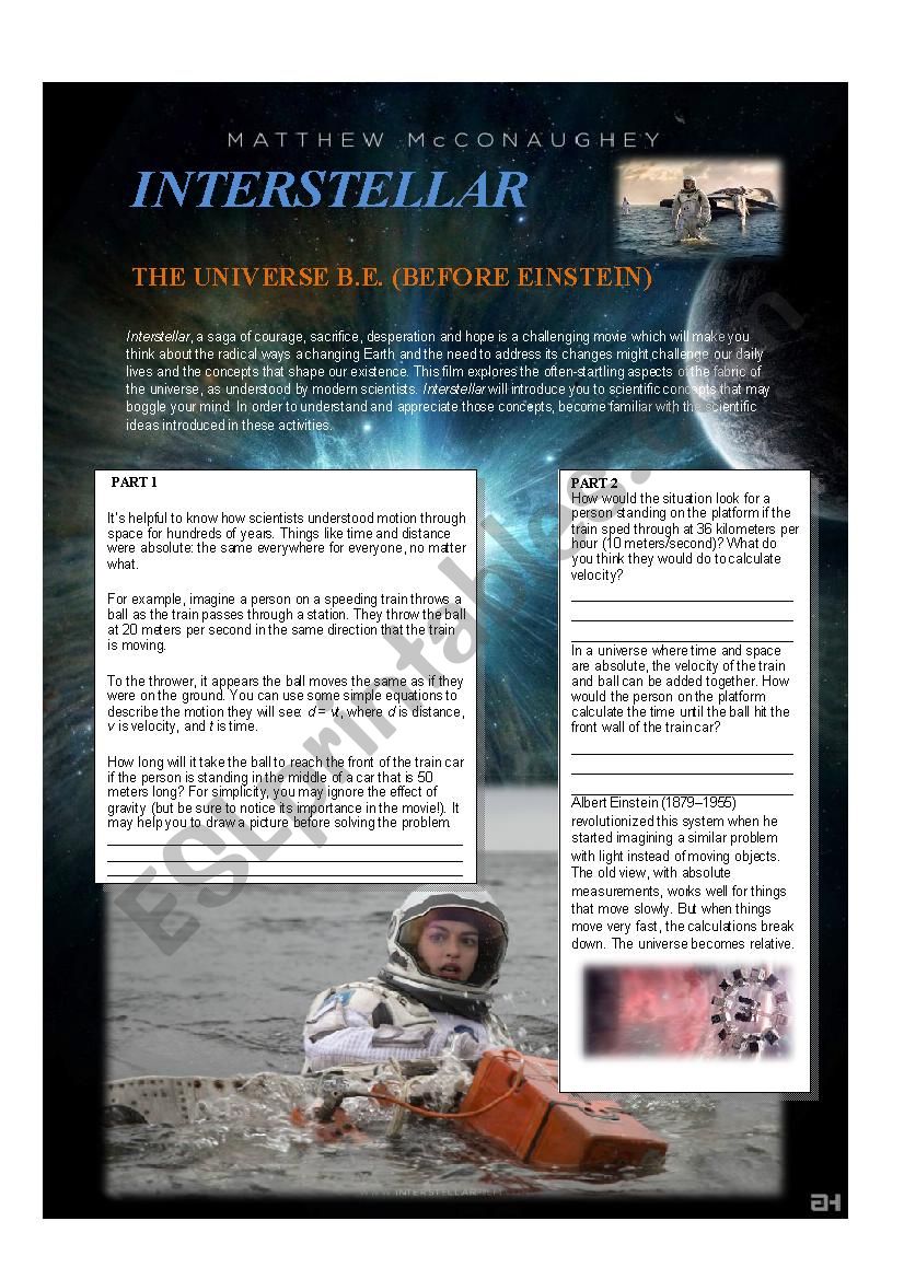 Interstellar worksheet