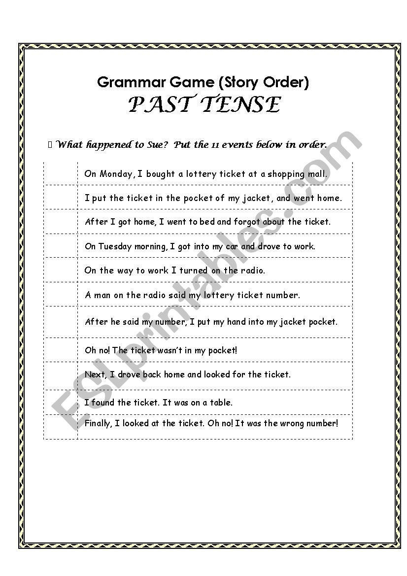 past simple worksheet