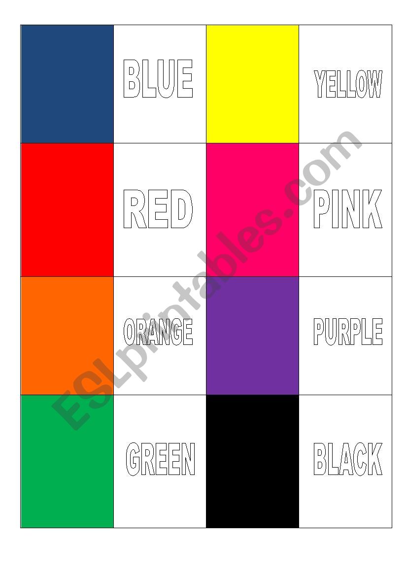 color memory game worksheet