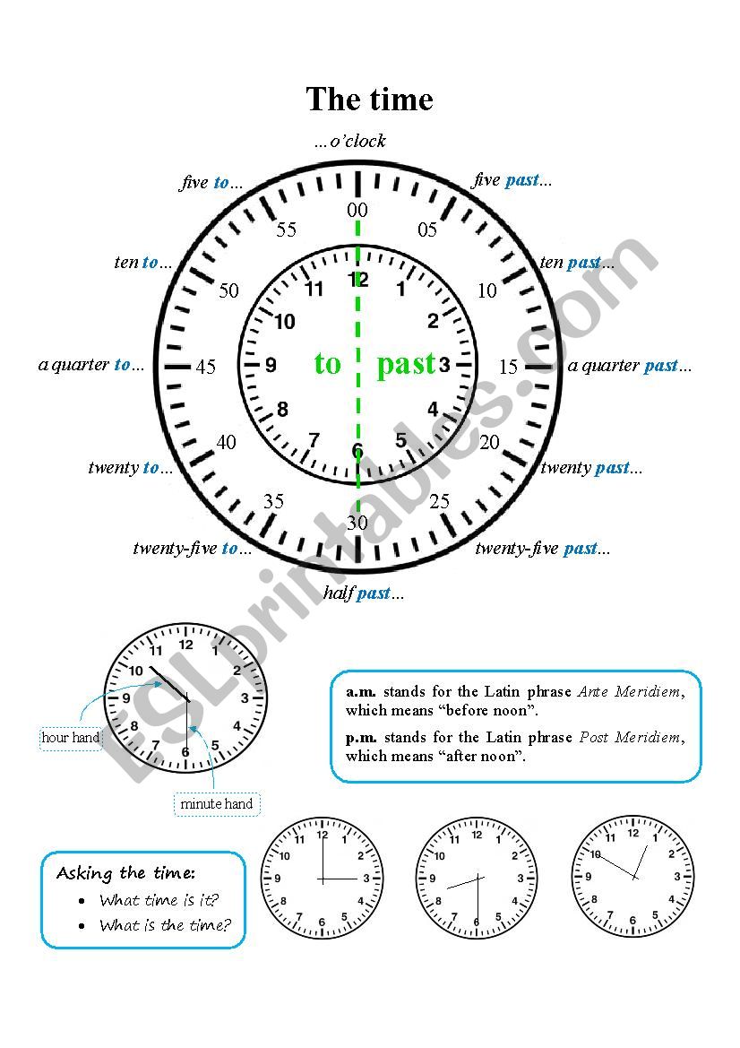 Telling the time worksheet