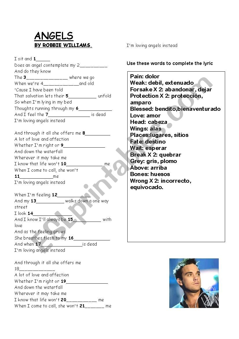 angel worksheet