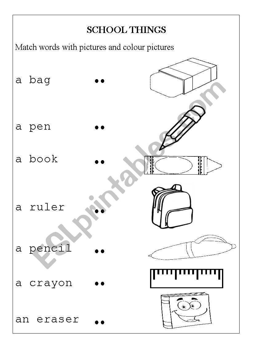 SCHOOL THINGS worksheet