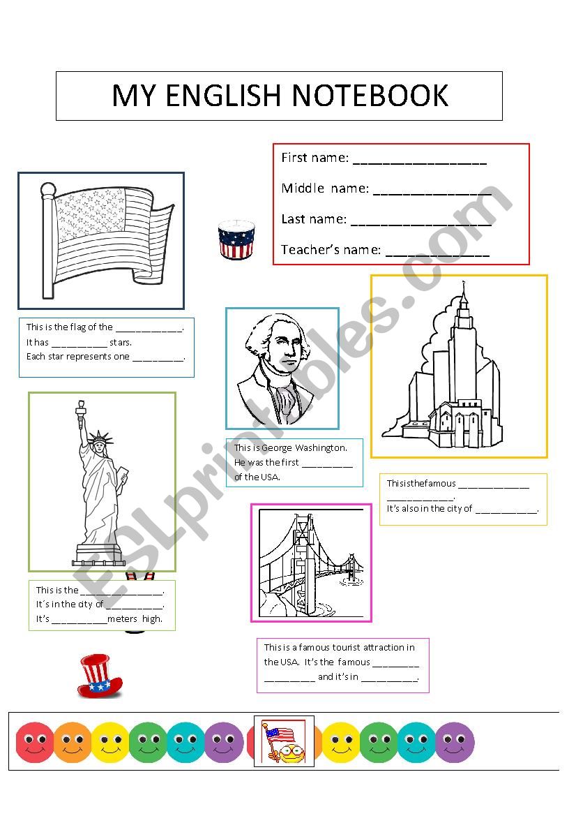 notebook cover AE worksheet