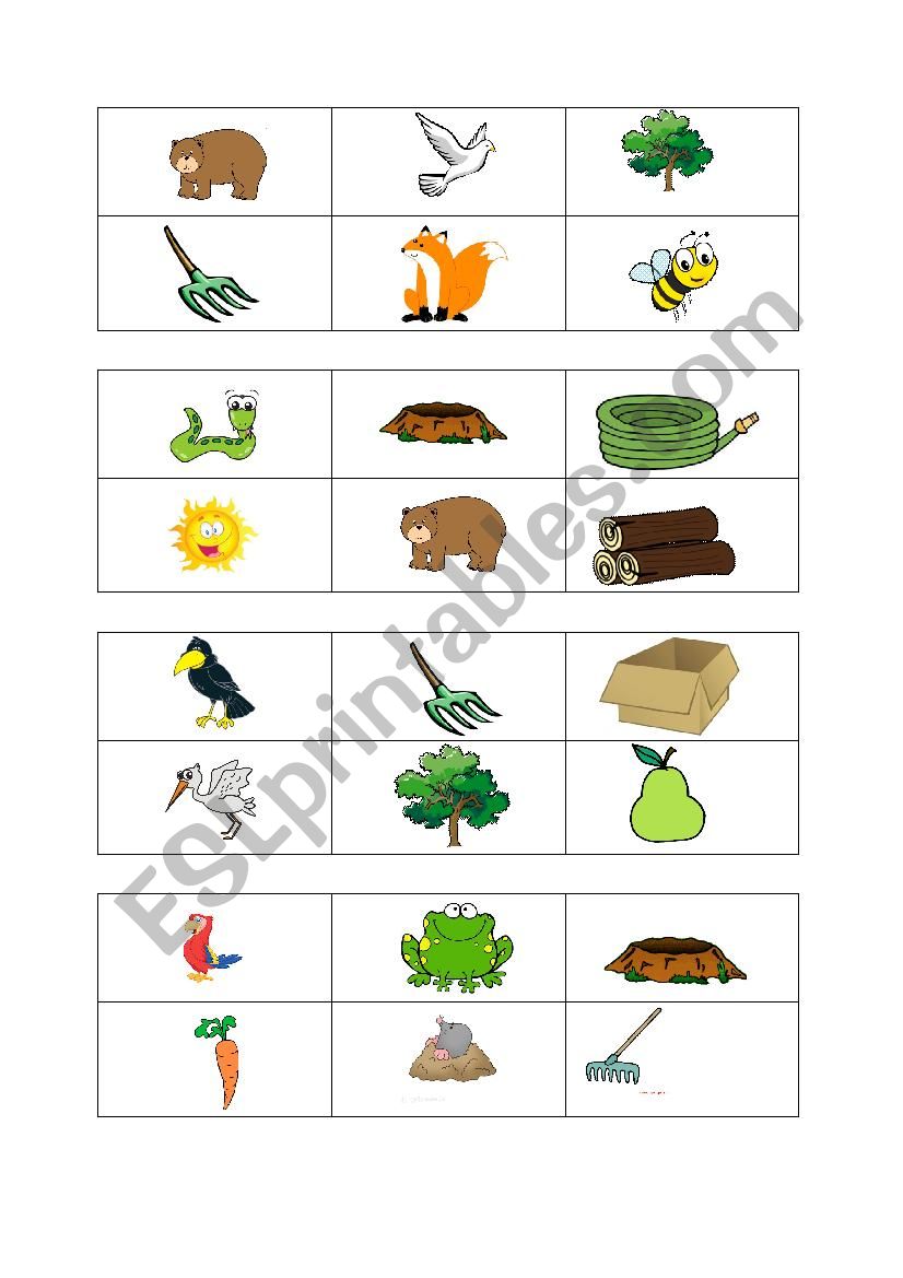 One Mole Digging A Hole BINGO CARDS