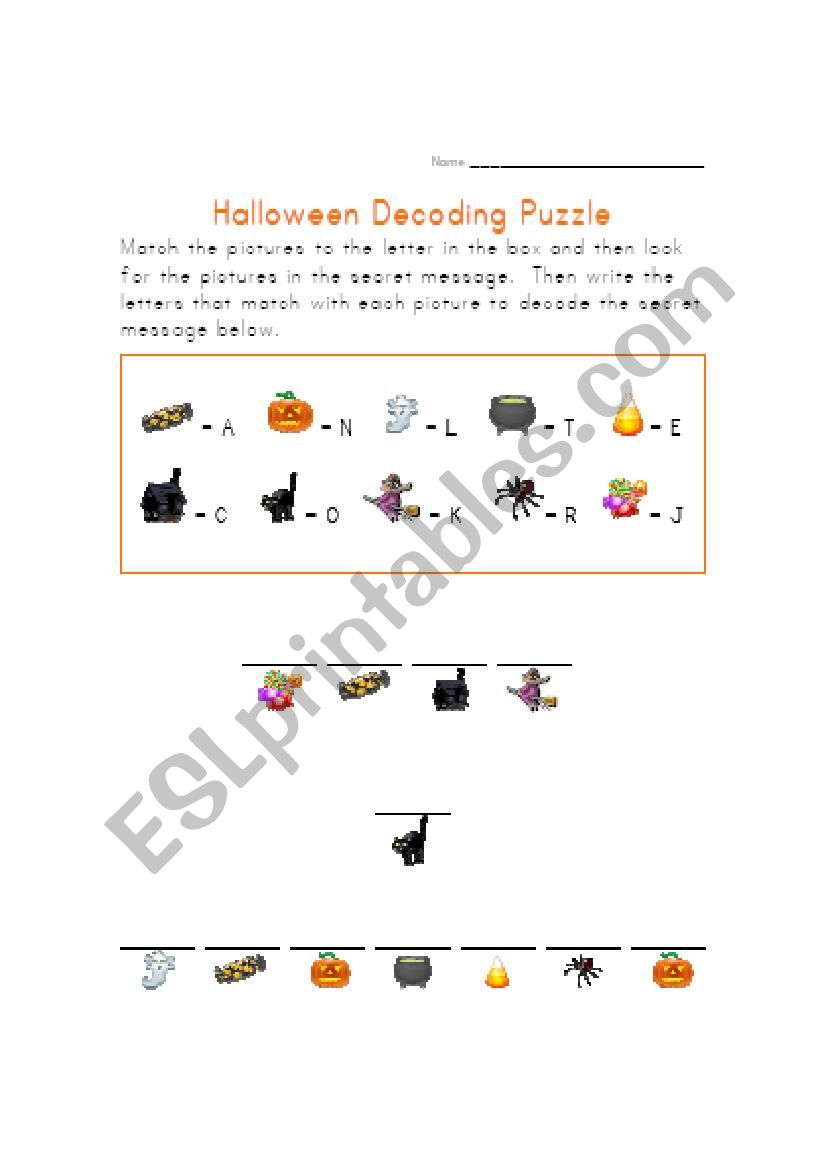 Halloween worksheet