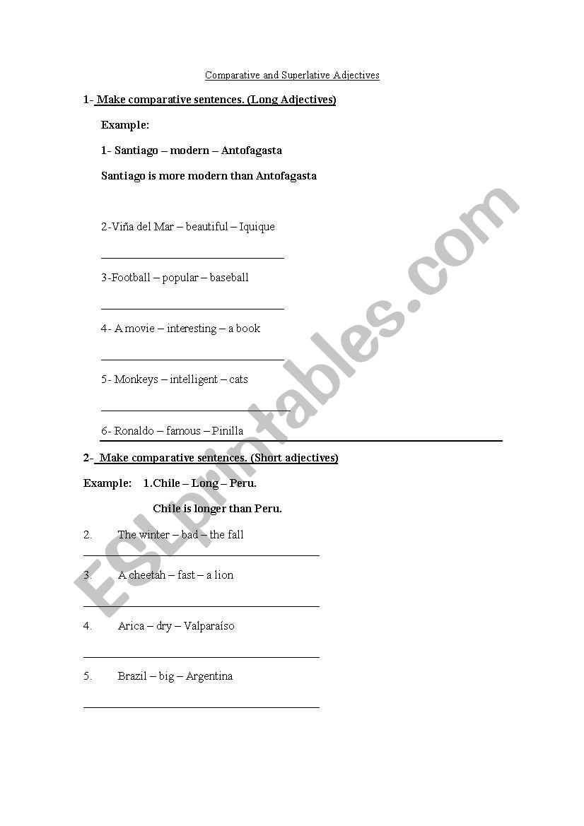 comparative and superlative adjectives