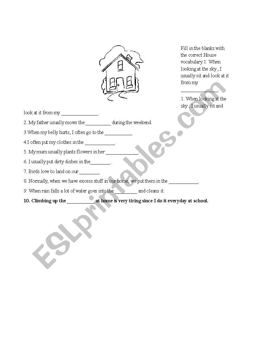 The House worksheet