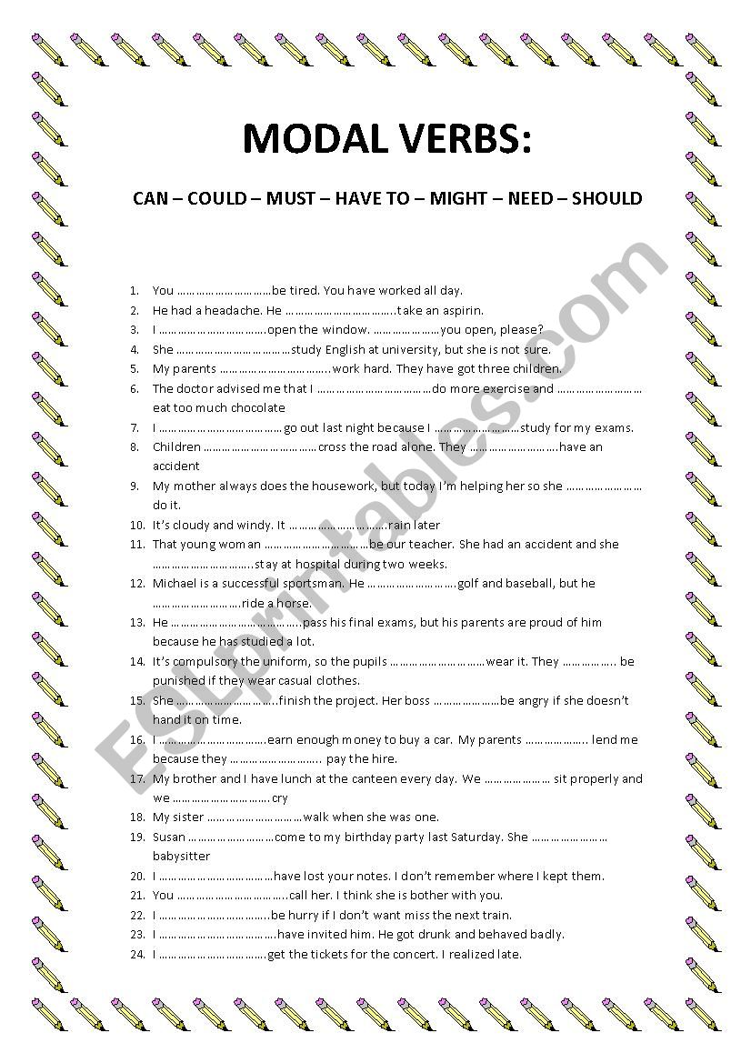 MODAL VERBS worksheet