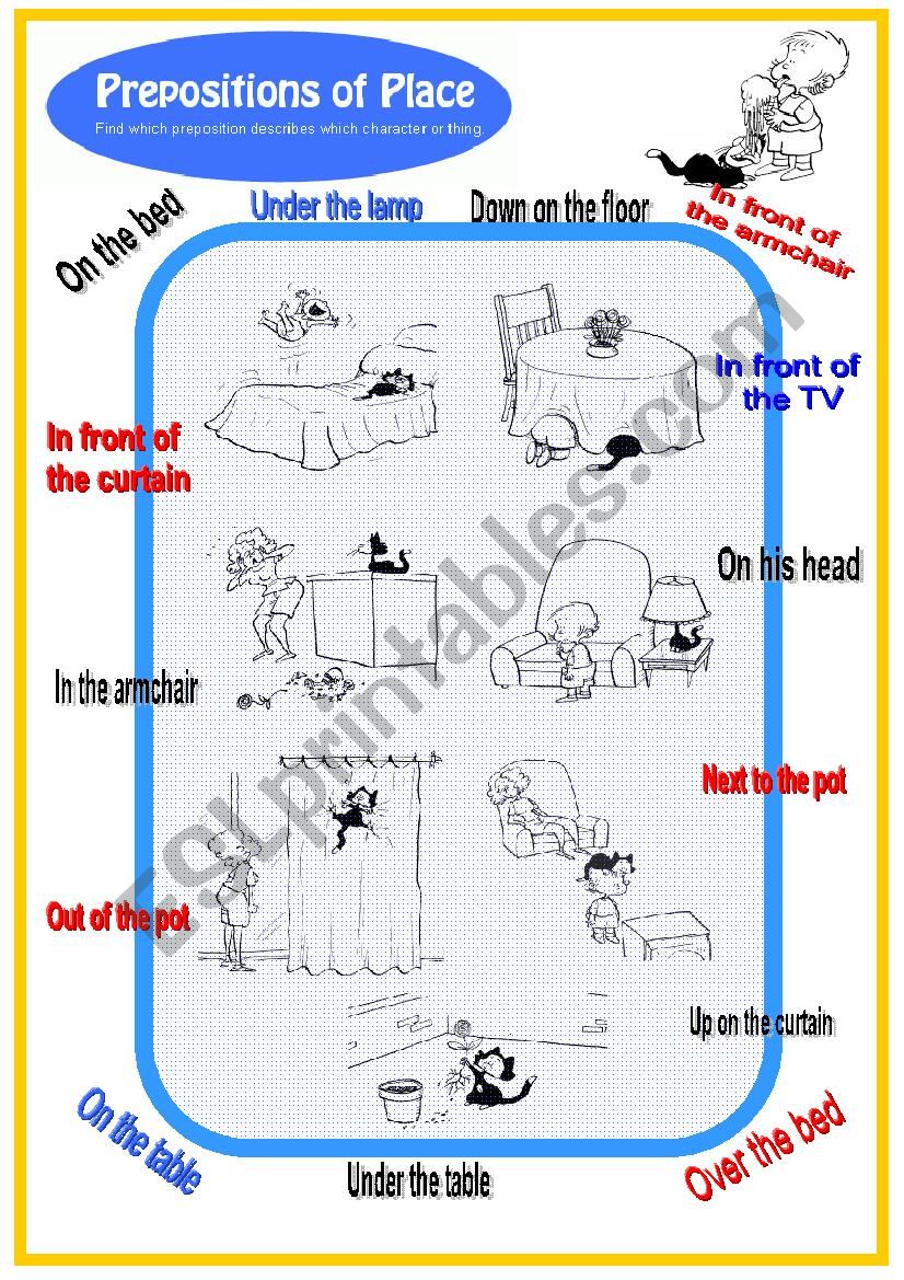 preposition of place worksheet