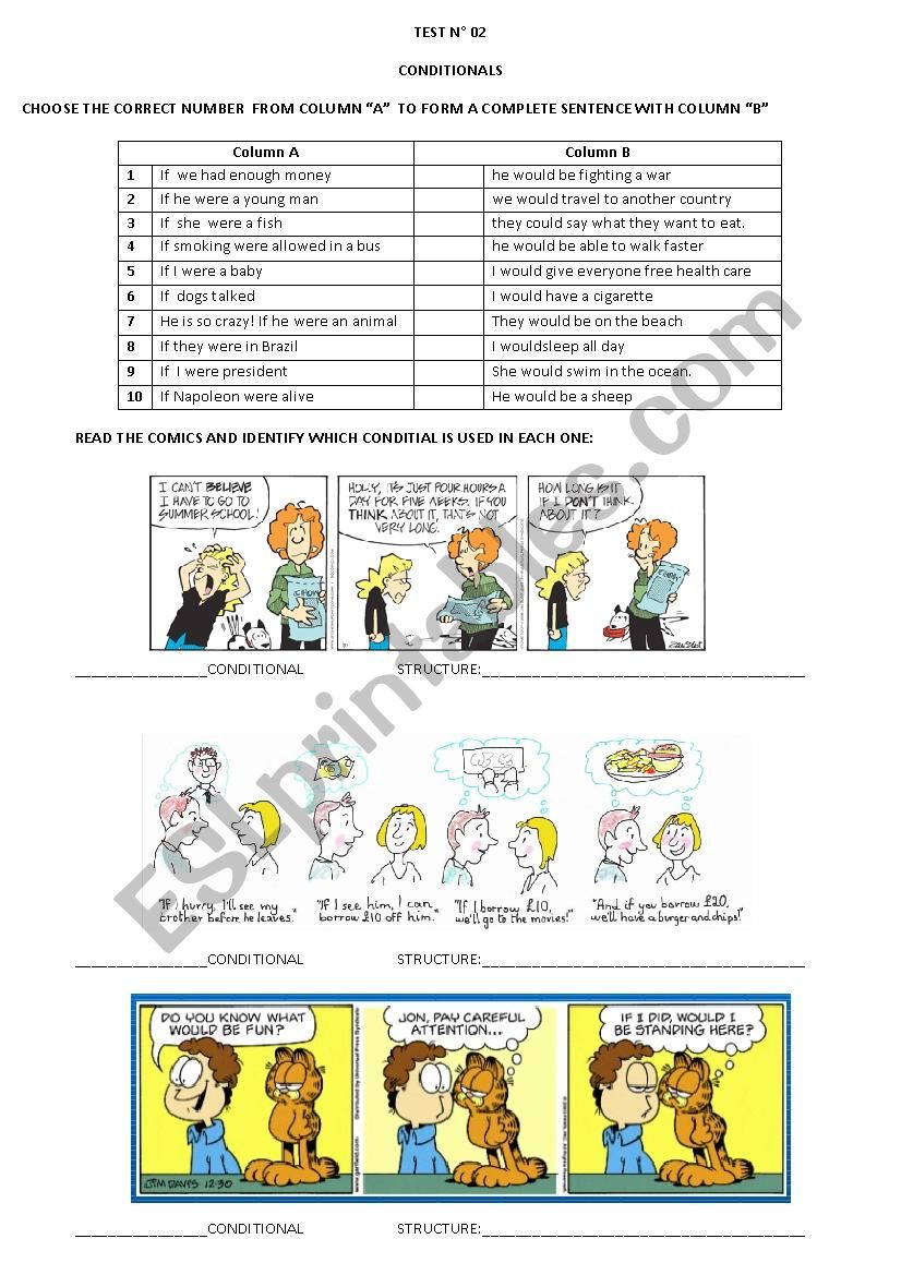 UNREAL CONDITIONALS worksheet