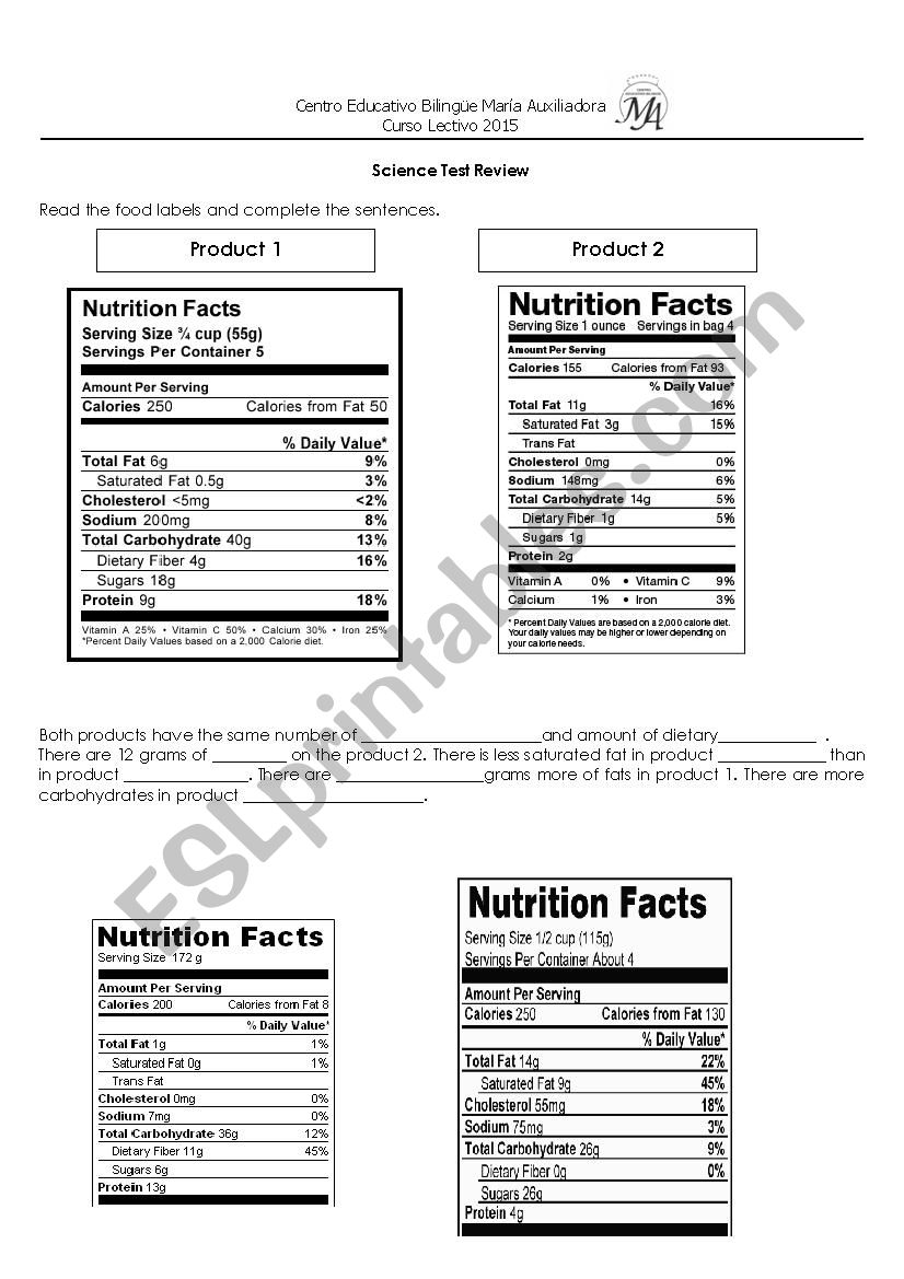 SCIENCE worksheet