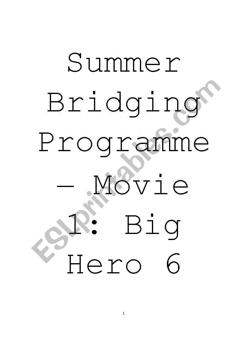 Big Hero 6 worksheet