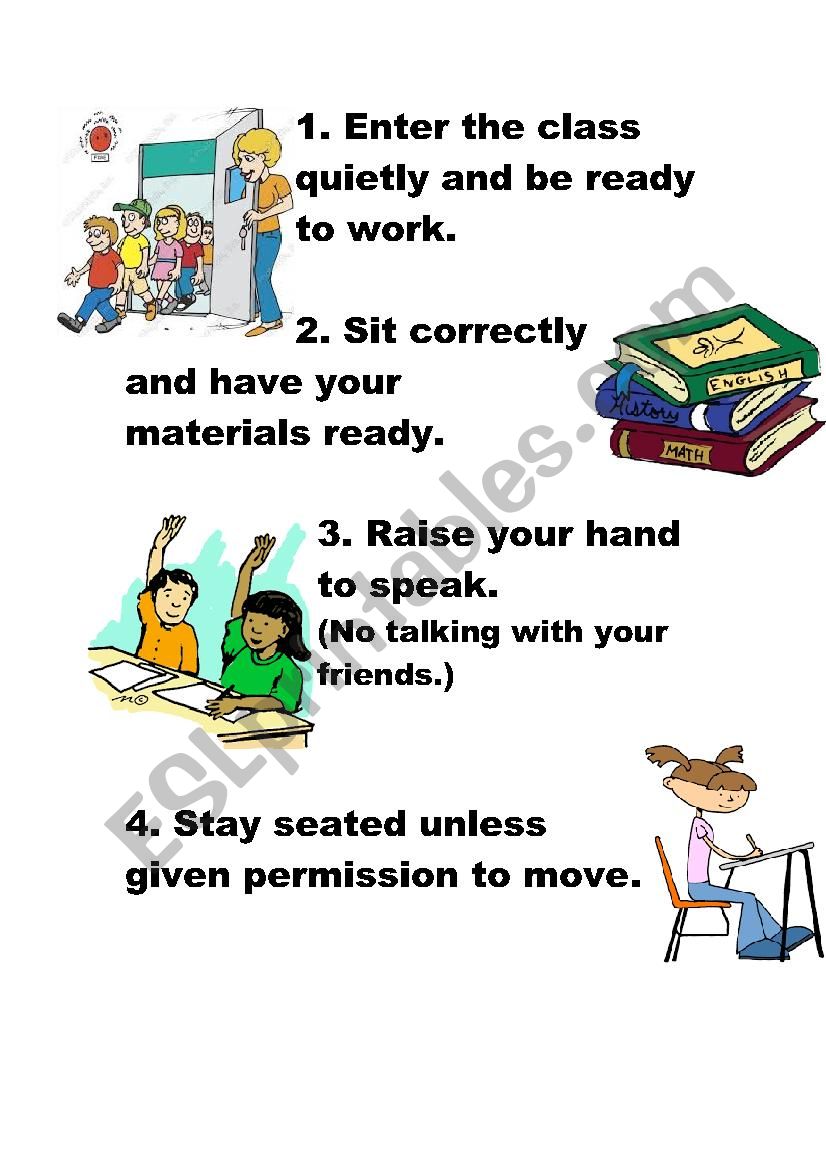 Class Rules worksheet