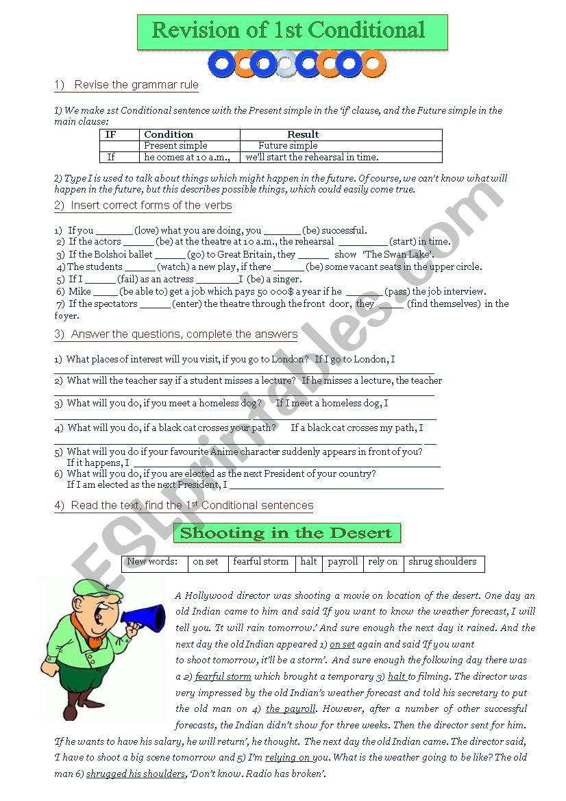 Revision of 1st conditional worksheet