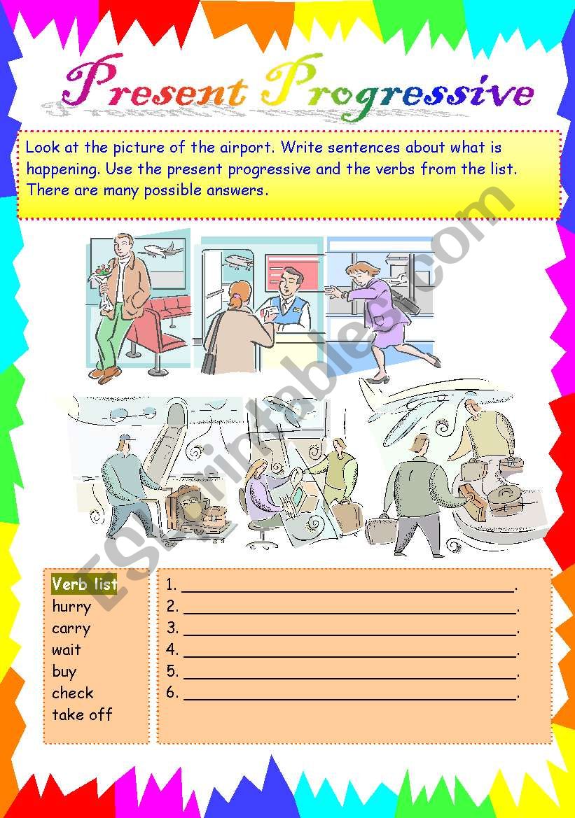 Present  progressive worksheet