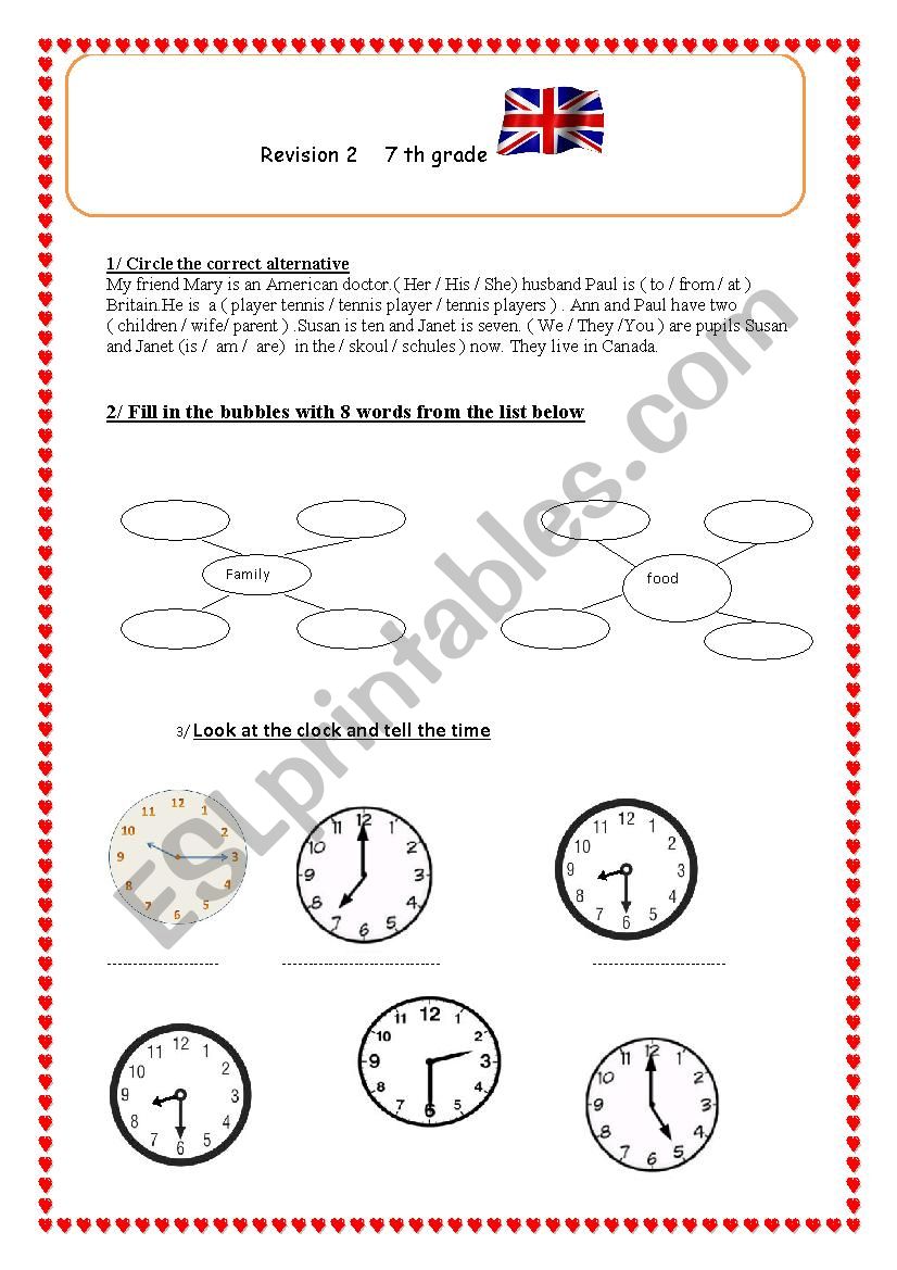 revision worksheet