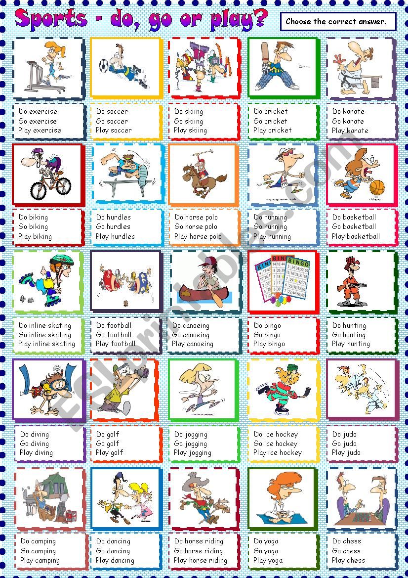 Sports - do, go or play? worksheet