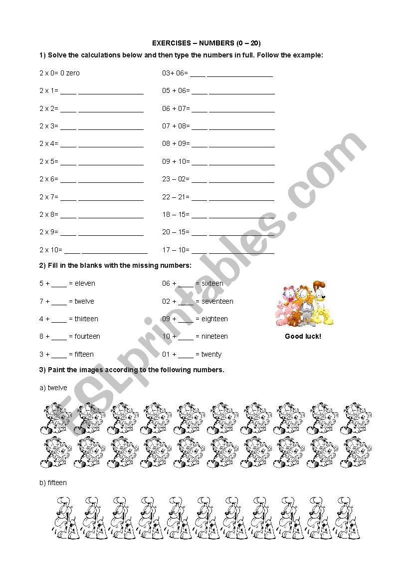 Numbers worksheet