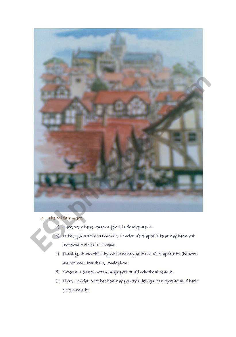 THE STORY OF LONDON (3-4) worksheet