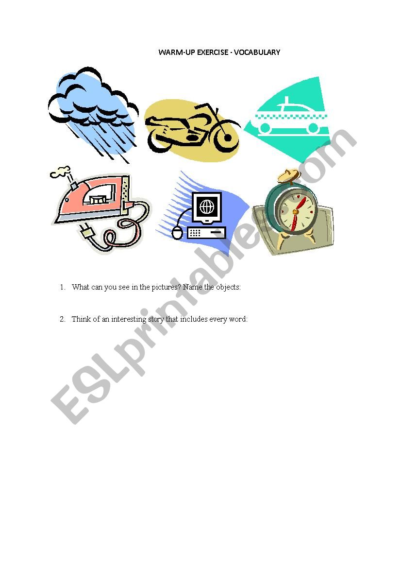 Warm-up exercise worksheet