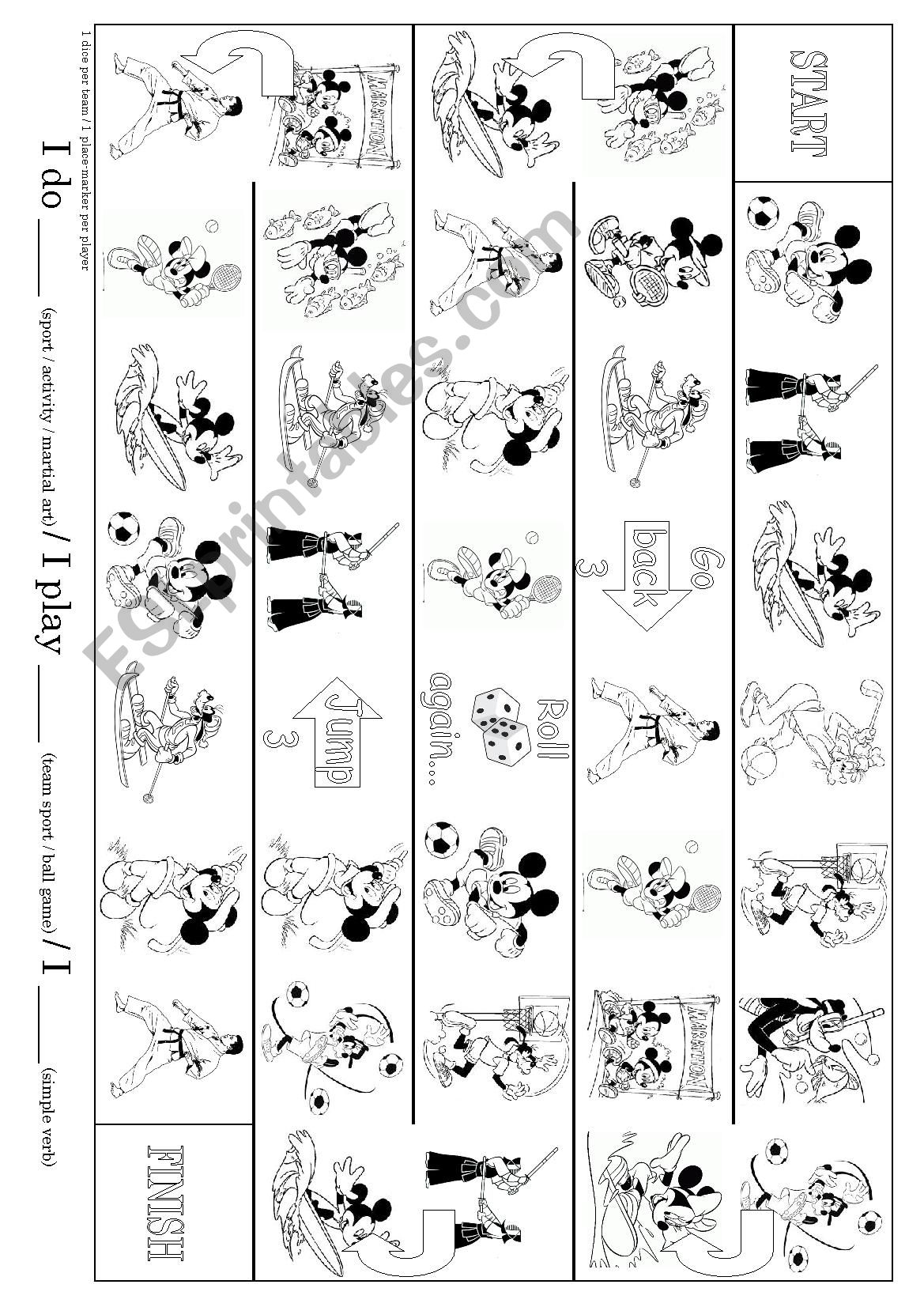 I play___ / I do___ / I ski worksheet