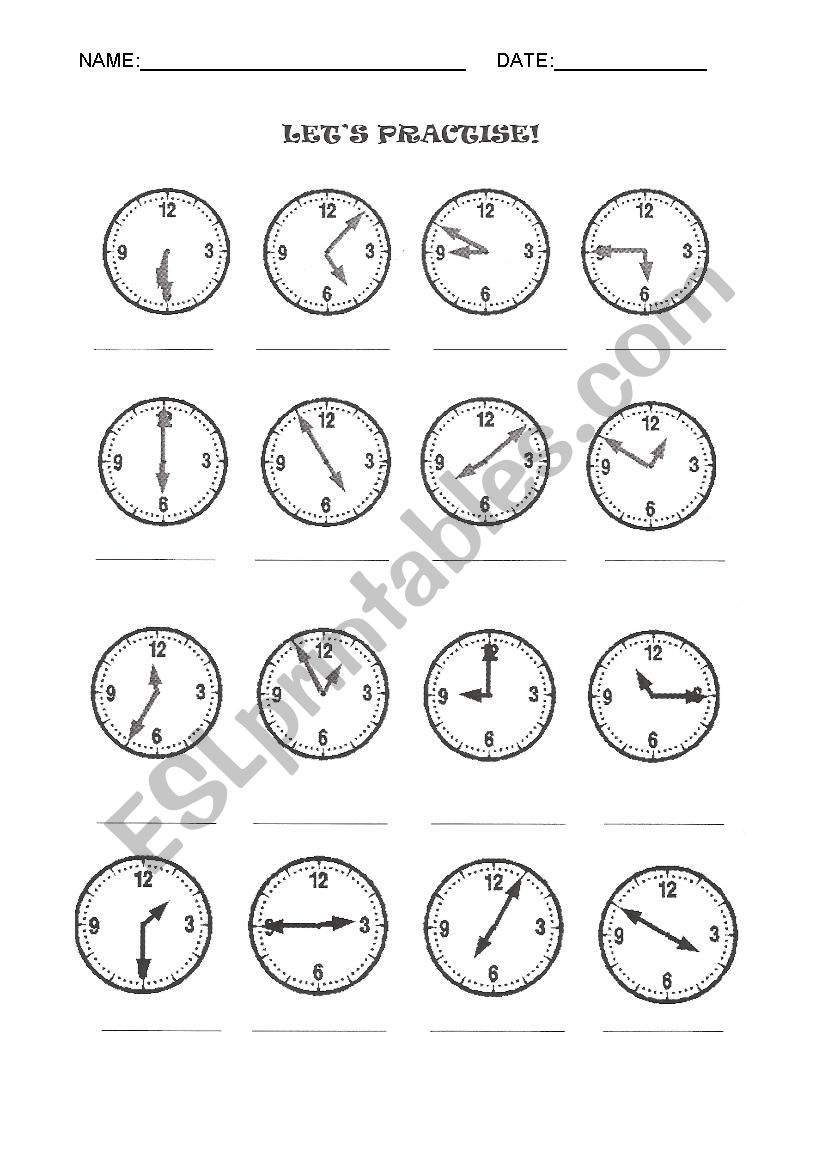 What time is it? worksheet