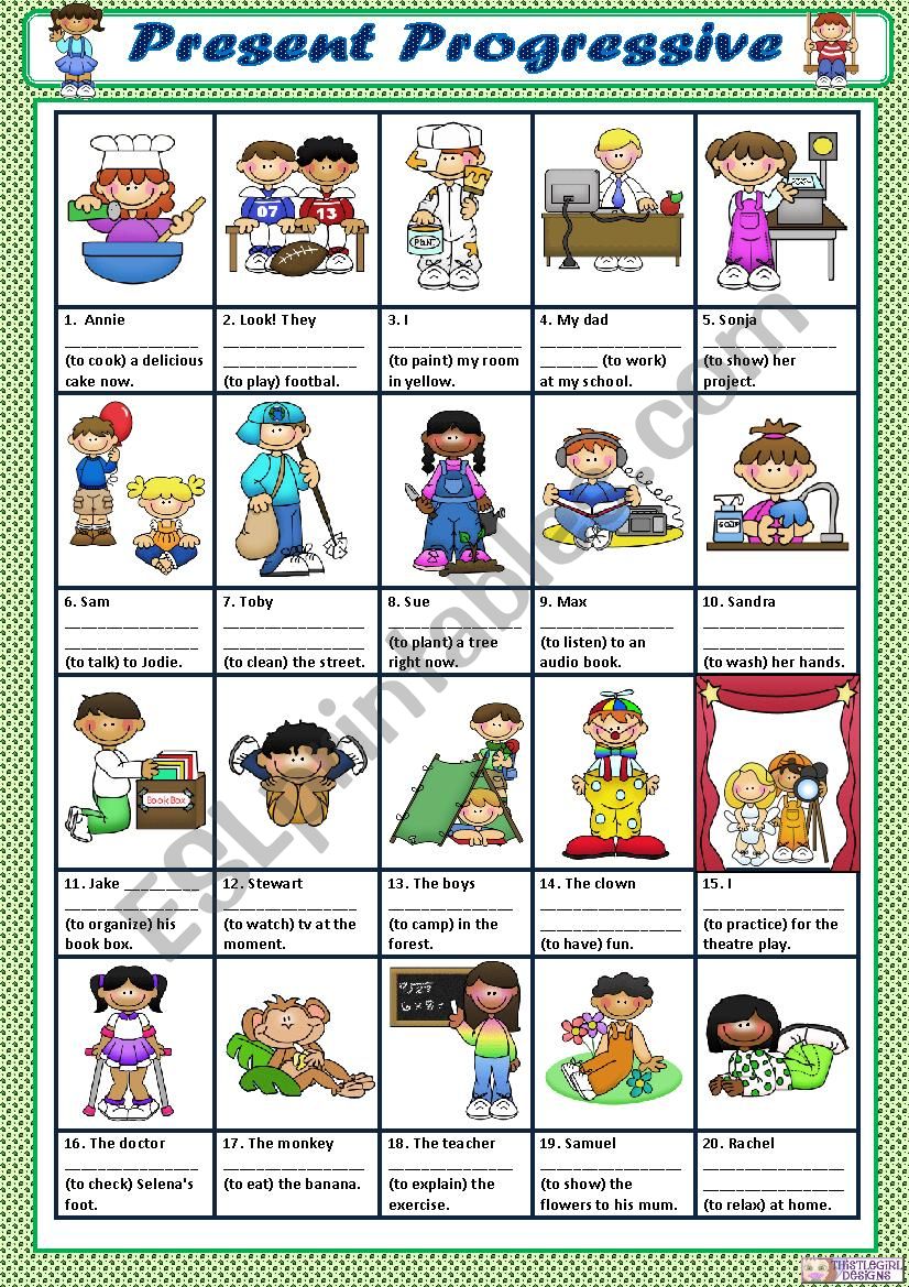 Present Progressive worksheet