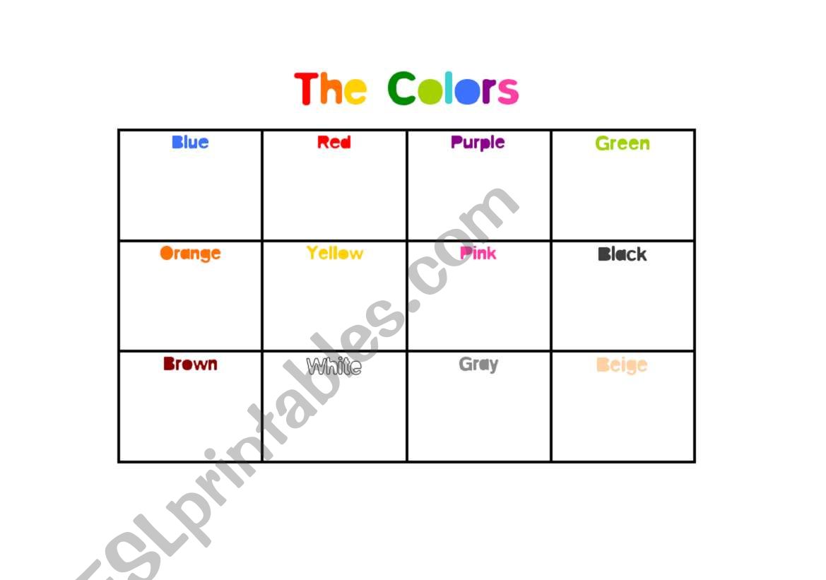 The Colors (Chart) worksheet