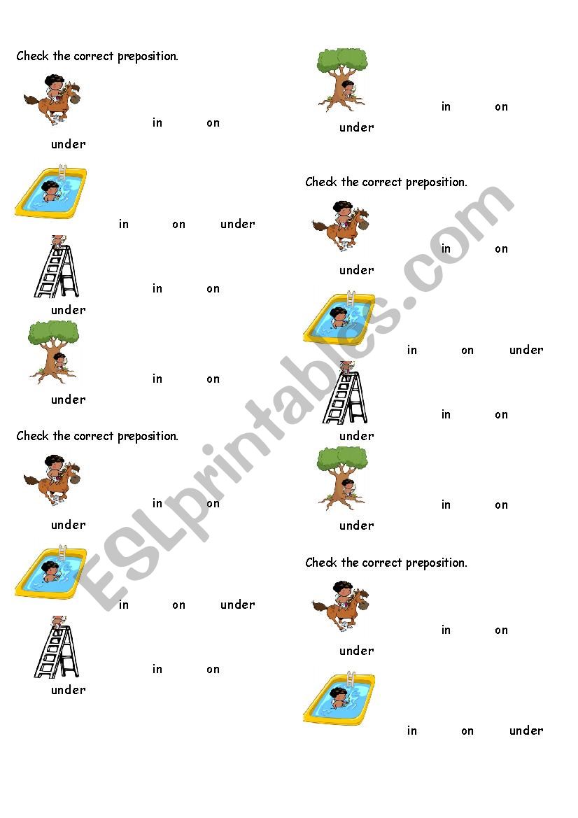 prepositon worksheet